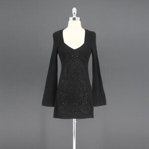 Nanette Lepore Merino Beaded Tunic Sweater XS